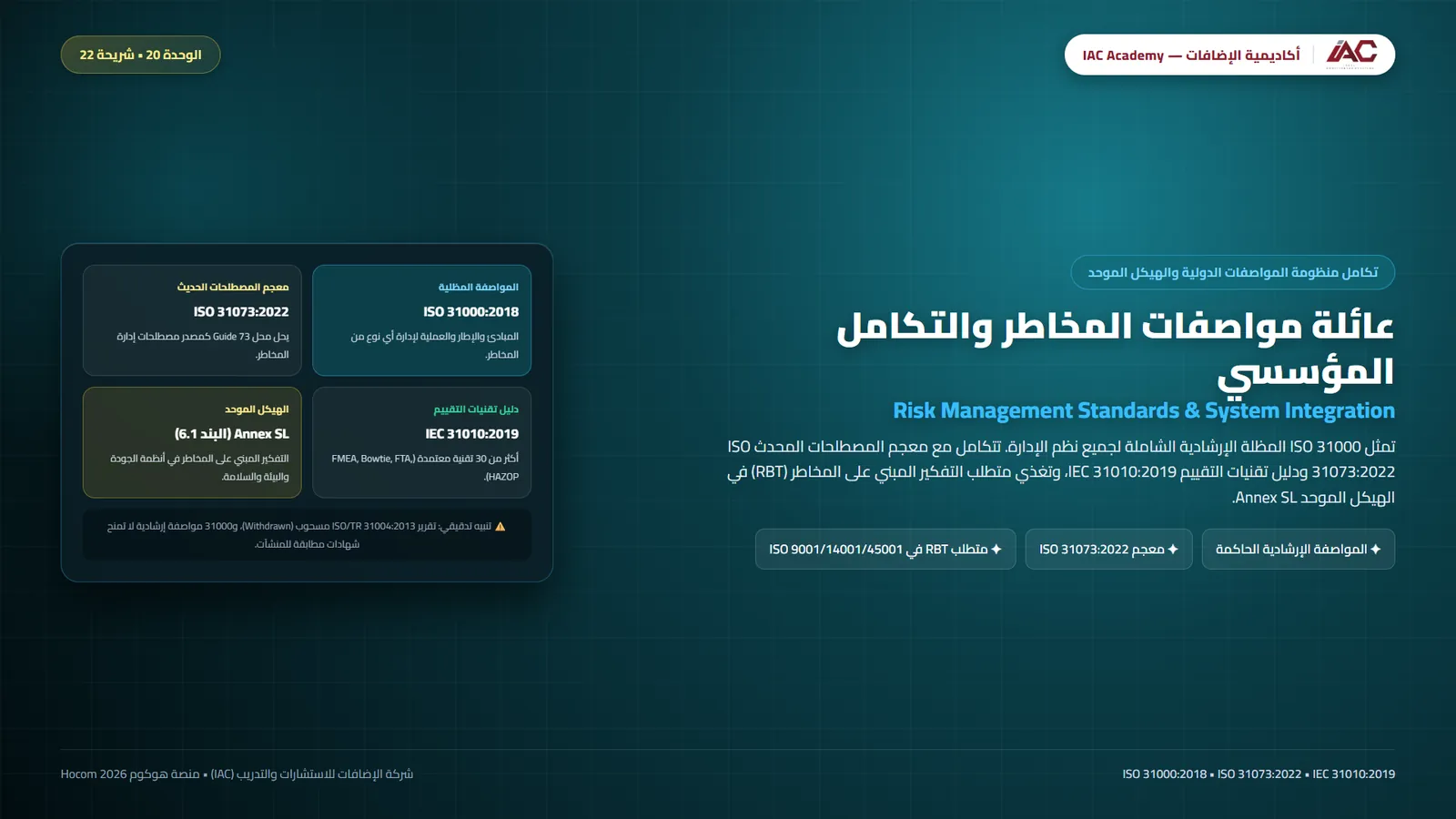 عائلة مواصفات إدارة المخاطر