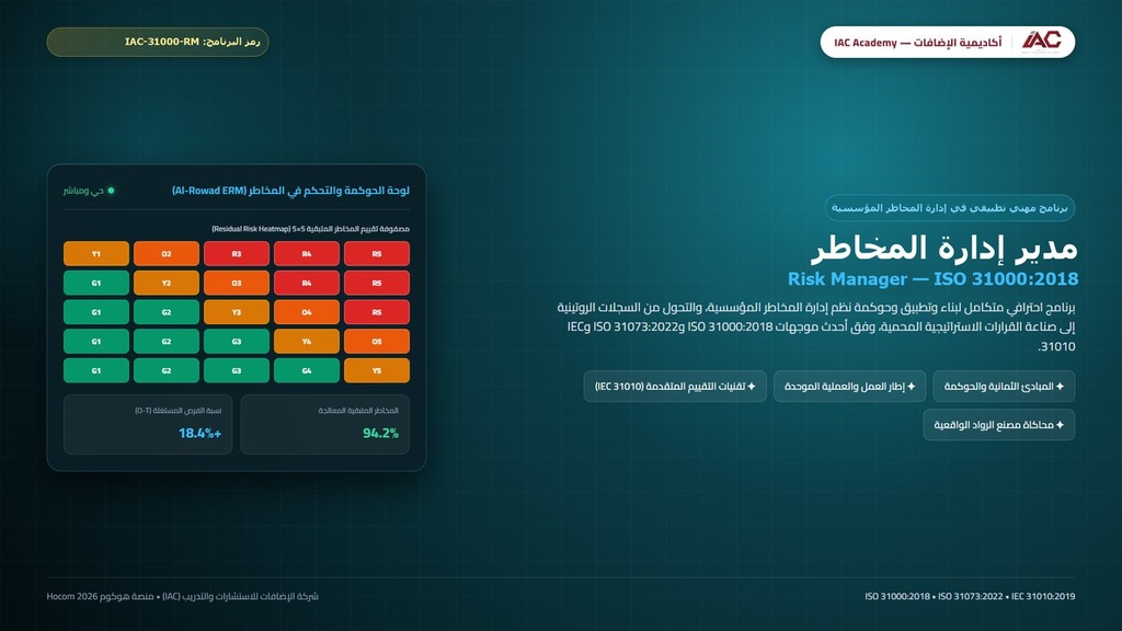 مدير إدارة المخاطر وفق ISO 31000:2018 — Risk Manager (IAC)